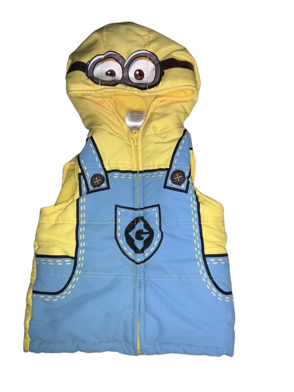 Minion Despicable Me hooded Vest Size 4